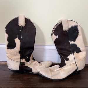 Vintage Pony Hair Cowboy Boots Cow Print